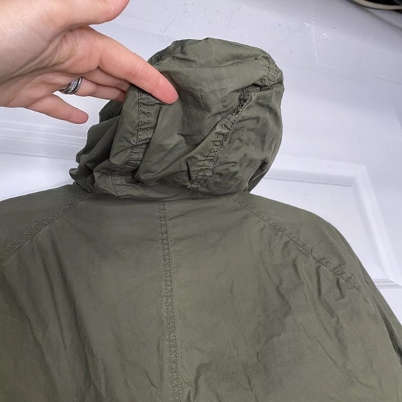 Volcom Hooded Flannel Lined Jacket Green And Orange Field Style Size Medium - Picture 7 of 10